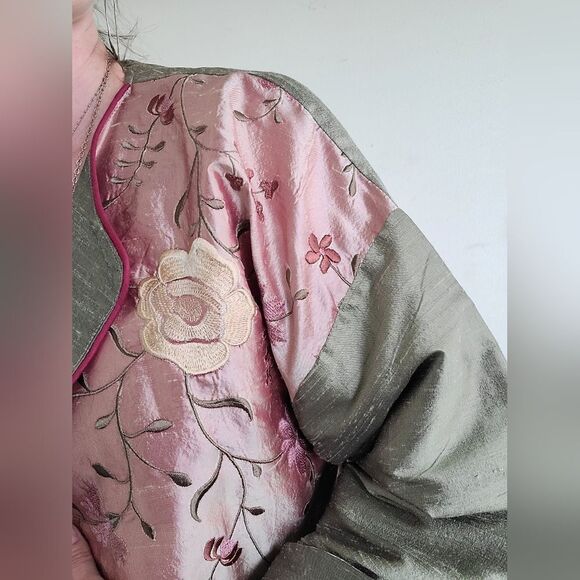 Hand Crafted Sage and Blush Grandmacore boho Blouse/ Jacket - Picture 8 of 12